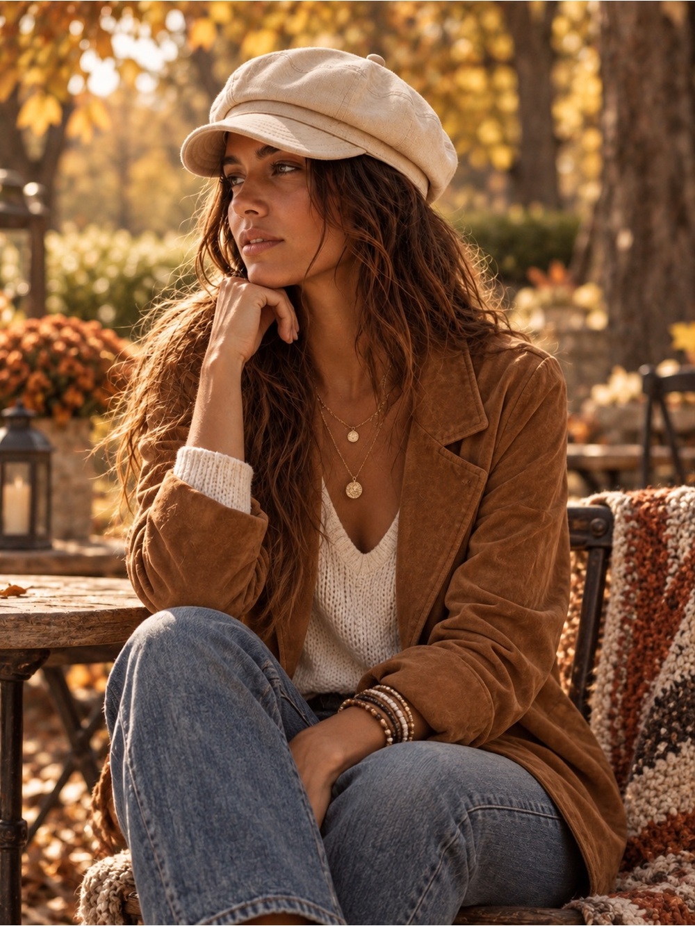 Betmar New York Beige Cotton Newsboy Baker Boy Cabbie Cap Hat